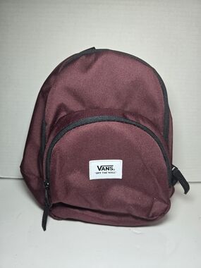 Vans Burgundy Mini Backpack with Black Trim Includes 2 Free Pins